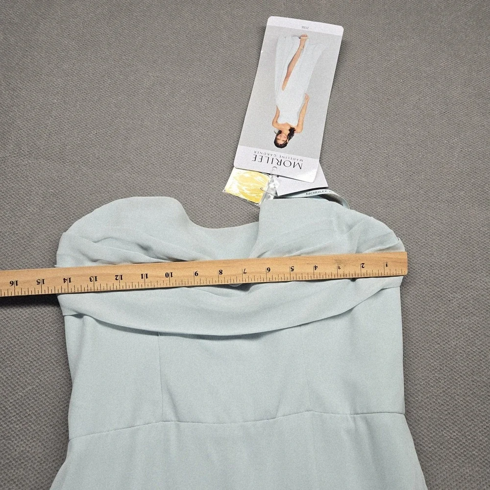 Morilee Dress Womens 6 Green‎ Strapless Chiffon Maxi Side Slit 21766 Gown